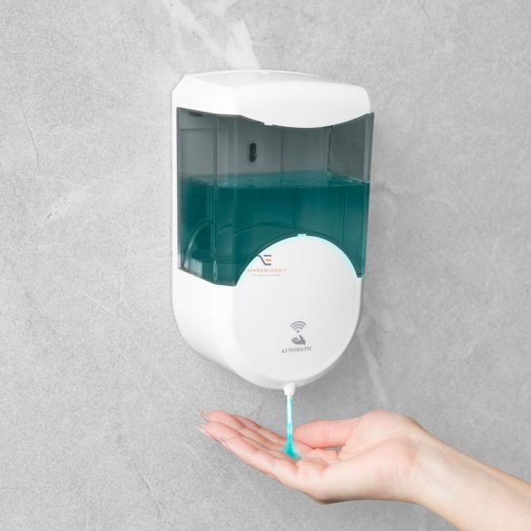 Falra szerelhető Automata érintésmentes szappanadagoló, kézfertőtlenítő adagoló 600 ml szürke