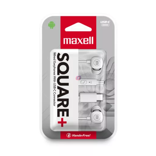 Maxell square+ fülhallgató - Type-c - 120 cm - fehér