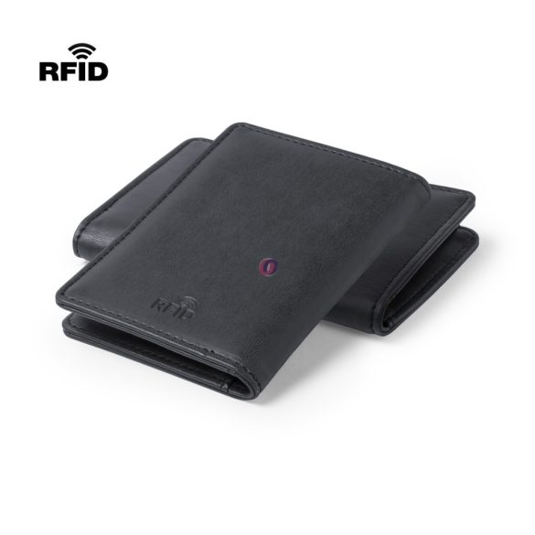RFID-védett elegáns kártyatartó – 8 rekesszel, fekete PU bőrből