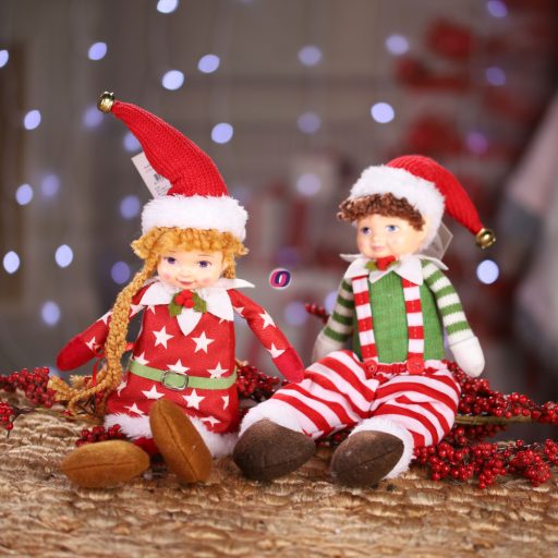 XL Luxury Karácsonyi Elf manó Fiú és lány 45 cm