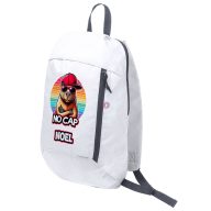   Személyre szabható Capybara Hátizsák "NO CAP" egyedi névvel, fehér