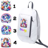   Unikornisos Hátizsák, Ovis zsák egyedi névvel, választható mintával