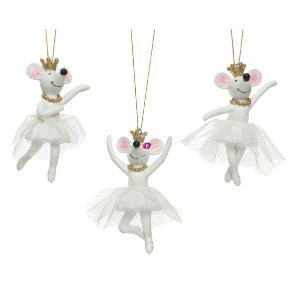 Luxury egér balerina karácsonyfadísz figura 10 cm 3.f