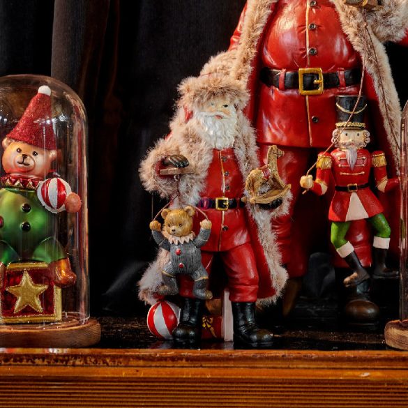 Luxury Karácsonyi figura "Nikolaus'" medvével 22 cm
