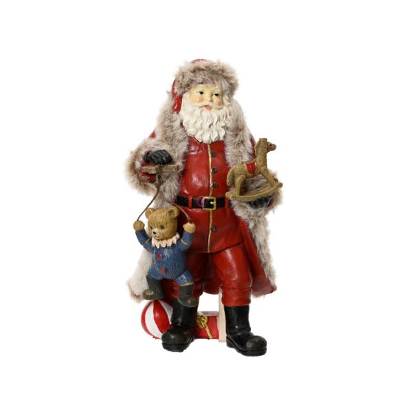 Luxury Karácsonyi figura "Nikolaus'" medvével 22 cm