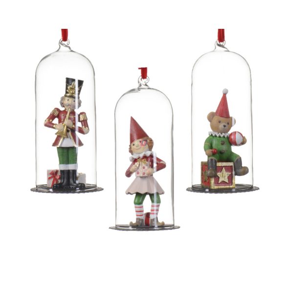 Luxury Karácsonyi figura üvegbúrában, 3 féle választható kivitel