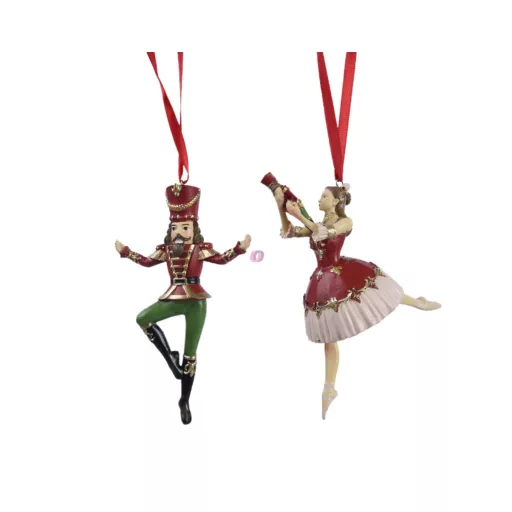 Luxury Diótörő, balerina figurás karácsonyfadísz 12,5 cm 2 féle választható kivitel