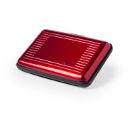 RFID-védett alumínium kártyatartó – 6 rekesszel piros