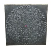 Fali dekoráció akasztós fém 58x58x2cm ezüst