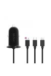 Szivargyújtós adapter 4 az 1-ben + USB - fekete