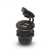   Szivargyújtó helyére beépíthető USB aljzat,
kék LED - csavaros
2 x USB - 5V - 2,1A