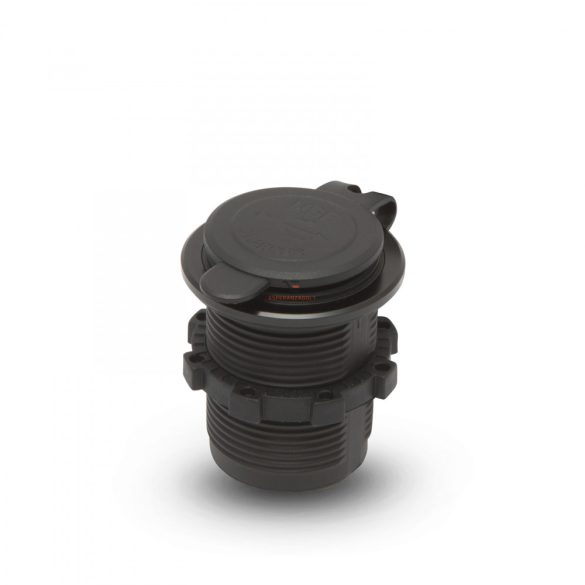 Szivargyújtó helyére beépíthető USB aljzat,zöld LED - csavaros2 x USB - 5V - 2,1A