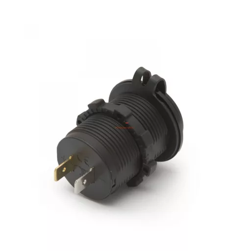 Szivargyújtó helyére beépíthető USB aljzat,zöld LED - csavaros2 x USB - 5V - 2,1A