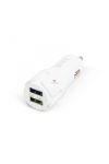 Autós szivargyújtó adapter 2 USB aljzattal - Fehér