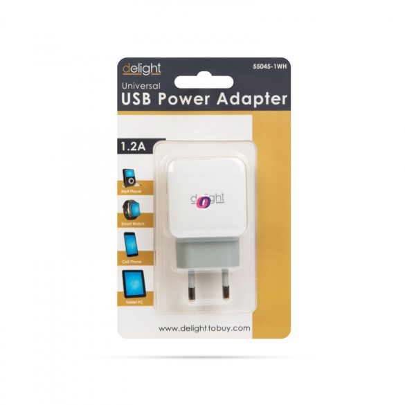 USB Hálózati adapter 1xUSB fehér
