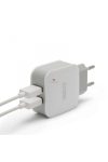 USB Hálózati adapter 2xUSB fehér