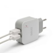 USB Hálózati adapter 2xUSB fehér