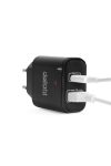 Hálózati Adapter USB + Type-C PD20W gyorstöltéssel - fekete