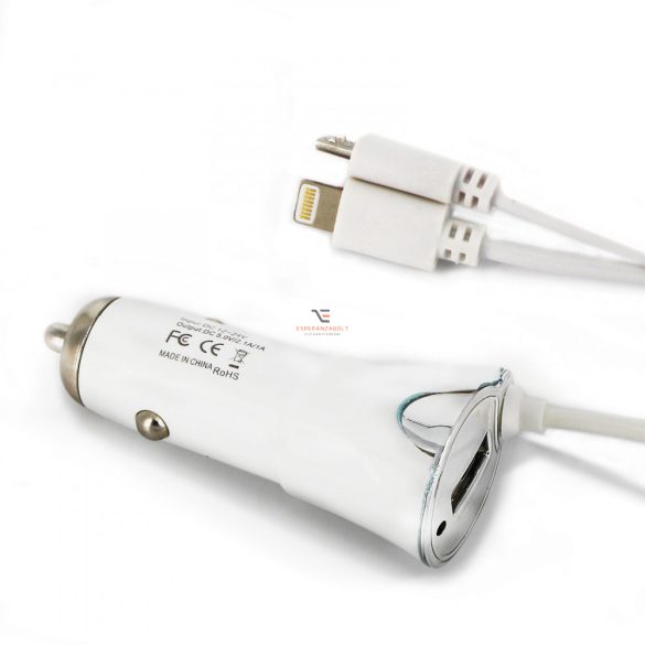Univerzális telefontöltő, micro USB + iPhone csatlakozással + USB 1A