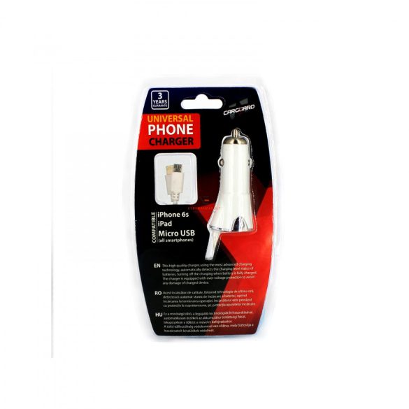 Univerzális telefontöltő, micro USB + iPhone csatlakozással + USB 1A