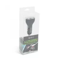   Autós szivargyújtó adapter - 2 x USB, feszültségmérővel és árammérővel - fekete