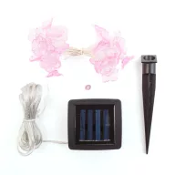   Napelemes sakura virág fényfüzér 25 LED szolár égősor melegfehér 2,4 m