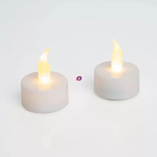 2 db LED-es teamécses Ajándék elemekkel, fehér 2db-os szett