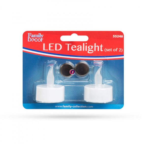LED-es teamécses AJÁNDÉK ELEMMEL fehér 2db