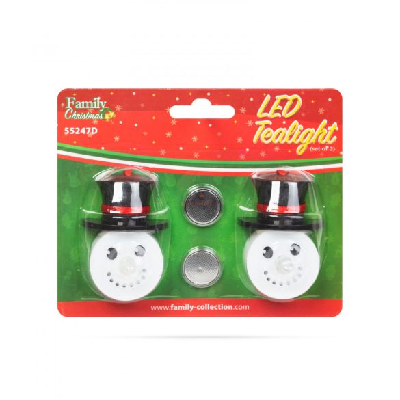 LED teamécses - hóember - 2 db / csomag - 55247D