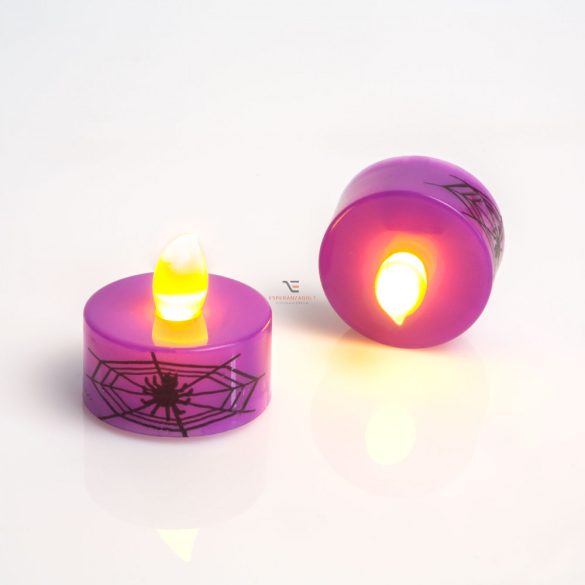 LED teamécses - Halloween, lila - 2 db / csomag