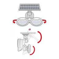   Napelemes Mozgásérzékelős szolár reflektor forgatható fejjel 2 COB LED