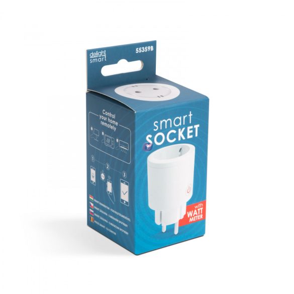 Wi-fi Smart konnektor, hálózati aljzat fogyasztásmérővel +Amazon Alexa + Google Home +Siri +IFTTT