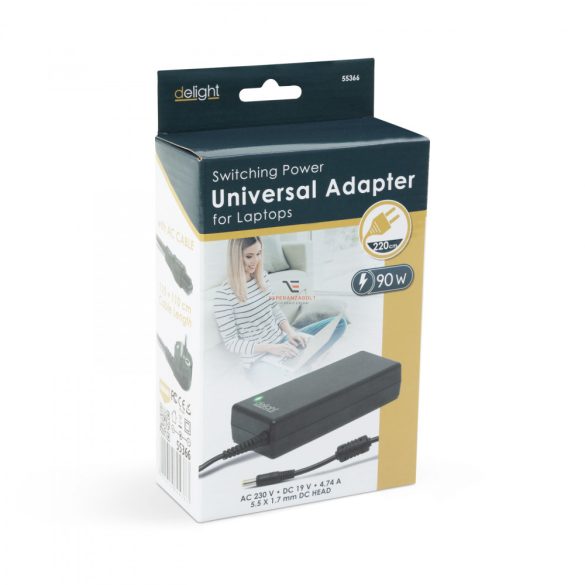 Univerzális laptop/notebook töltő adapter tápkábellel 19V / 4,74A 5,5 x 1,7 mm