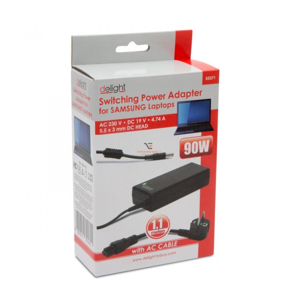 Laptop adapter Samsung 90W / 19V / 4.74 A 5,5 x 3 mm
