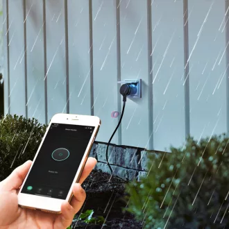   Smart Wi-Fi aljzat, kültéri konnektor dugalj IPX4 Amazon Alexa, Google Home, Siri, IFTTT
