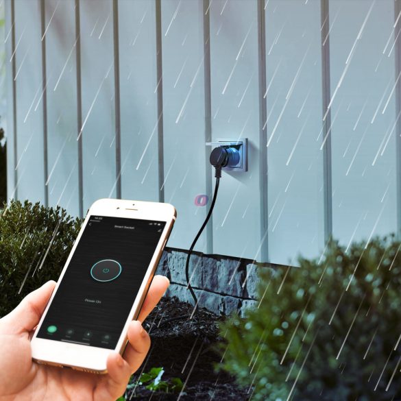 Smart Wi-Fi aljzat, kültéri konnektor dugalj IPX4 Amazon Alexa, Google Home, Siri, IFTTT
