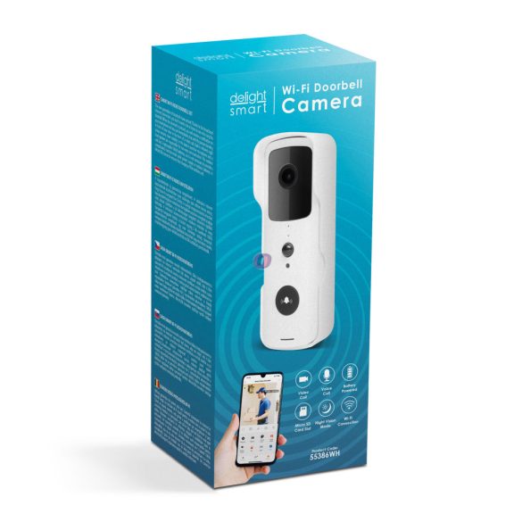 Smart video kaputelefon, fehér, FullHD, PIR, Micro SD, Wi-Fi , IOS, Android