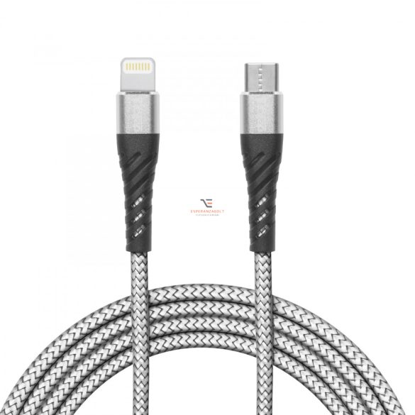 Adatkábel - iPhone Lightning - Type-C szürke - 1 m