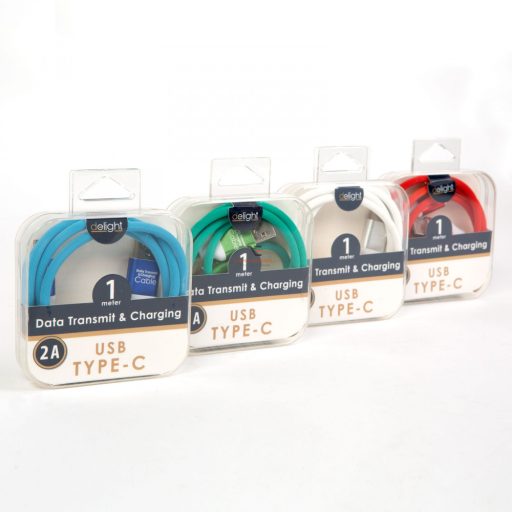 Adatkábel USB Type-C szilikon bevonat 4 szín 1 m