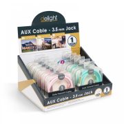 AUX adatkábel 3,5 mm jack  szilikon bevonat 6 szín 1 m