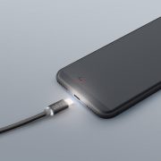 Adatkábel - USB Type-C LED fénnyel fekete - 1 m