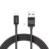 Adatkábel - USB Type-C LED fénnyel fekete - 1 m - max 2A