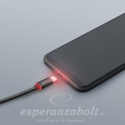   Delight Iphone kábel töltő és adatkábel lightning világító fekete