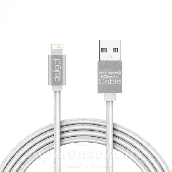 Delight Iphone kábel töltő és adatkábel lightning világító fehér