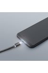 Adatkábel - MicroUSB LED fénnyel fekete - 1 m