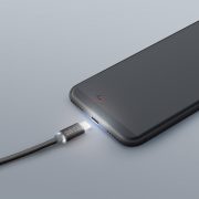 Adatkábel - MicroUSB LED fénnyel fekete - 1 m