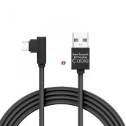   Adatkábel - USB Type-C Gamer 90°-os kialakítás fekete - 2 m - 2 A