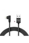 Iphone Töltő és adatkábel - "Lightning" Gamer 90°-os kialakítás fekete - 2 m - 2 A
