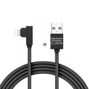   Iphone Töltő és adatkábel - "Lightning" Gamer 90°-os kialakítás fekete - 2 m - 2 A
