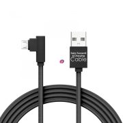   Adatkábel - MicroUSB Gamer 90°-os kialakítás fekete - 2 m - 2 A